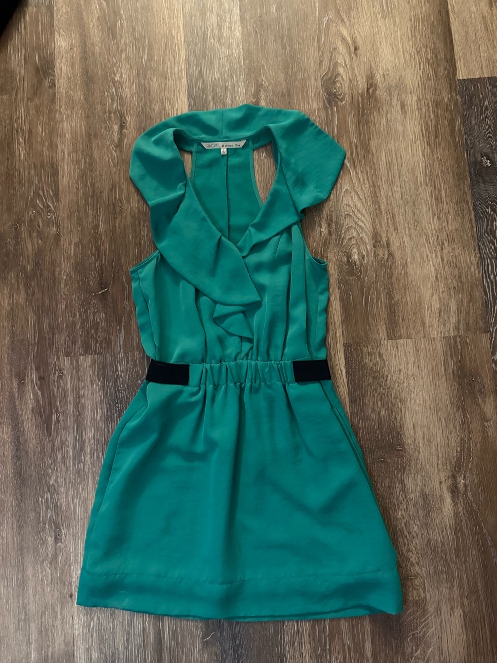 RACHEL Rachel Roy Teal Ruffled Halter Mini Dress